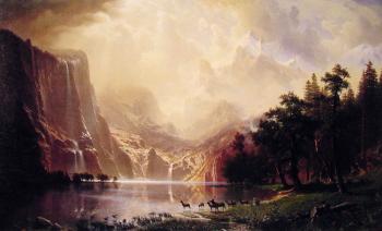 Albert Bierstadt : Among the Sierra Nevada Mountains